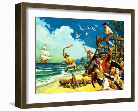 Admiral Anson's Voyage Around the World in 1740-Severino Baraldi-Framed Giclee Print