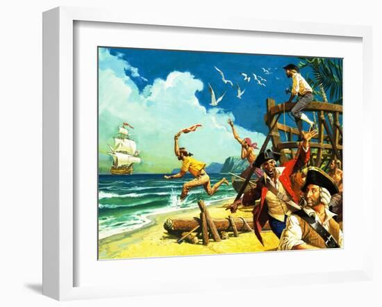 Admiral Anson's Voyage Around the World in 1740-Severino Baraldi-Framed Giclee Print