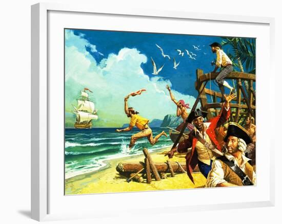 Admiral Anson's Voyage Around the World in 1740-Severino Baraldi-Framed Giclee Print