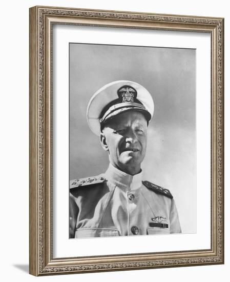 Admiral Chester with Nimitz During WWII-null-Framed Photographic Print