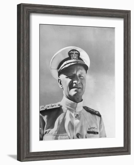 Admiral Chester with Nimitz During WWII-null-Framed Photographic Print