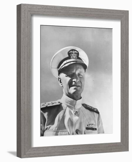 Admiral Chester with Nimitz During WWII-null-Framed Photographic Print