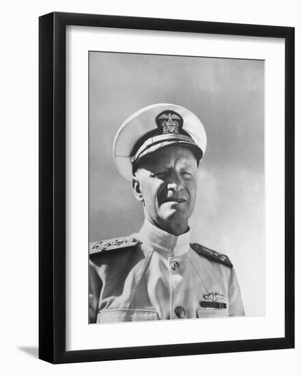 Admiral Chester with Nimitz During WWII-null-Framed Photographic Print