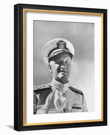 Admiral Chester with Nimitz During WWII-null-Framed Photographic Print