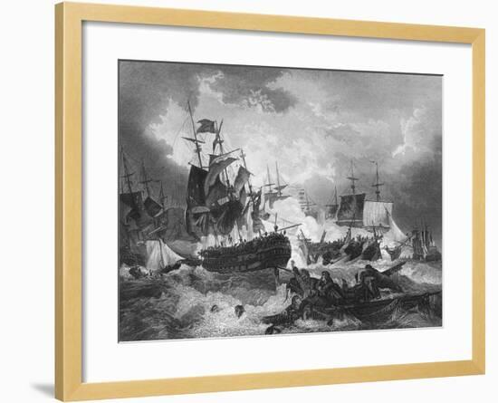 Admiral Duncan's Victory over the Dutch Fleet, North Sea, 11 October 1797-J Rogers-Framed Giclee Print