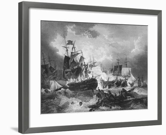 Admiral Duncan's Victory over the Dutch Fleet, North Sea, 11 October 1797-J Rogers-Framed Giclee Print