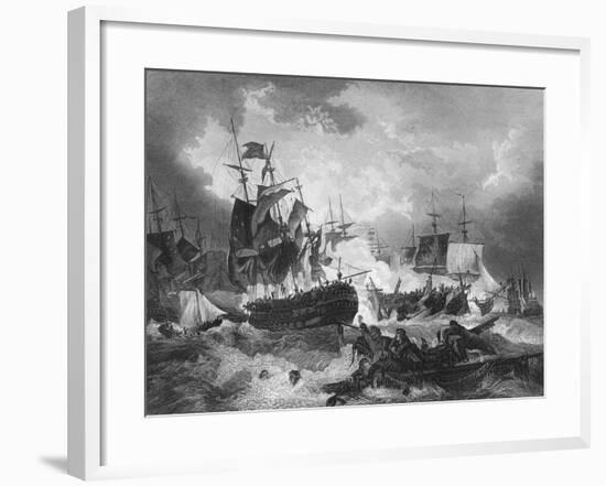 Admiral Duncan's Victory over the Dutch Fleet, North Sea, 11 October 1797-J Rogers-Framed Giclee Print