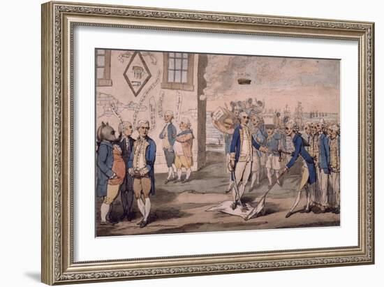 Admiral George Rodney Trampling on French Flag after Victory at Battle of the Saintes-null-Framed Giclee Print