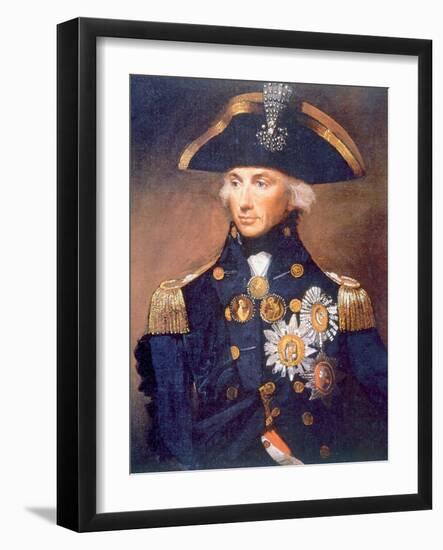 Admiral Horatio Nelson, Portrait from the National Maritime Museum in London by Lemuel Abbott, 1798-null-Framed Art Print