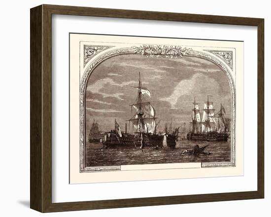 Admiral Hotham's Action Off Cape Corse, March 14th, 1795-null-Framed Giclee Print