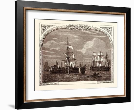 Admiral Hotham's Action Off Cape Corse, March 14th, 1795-null-Framed Giclee Print