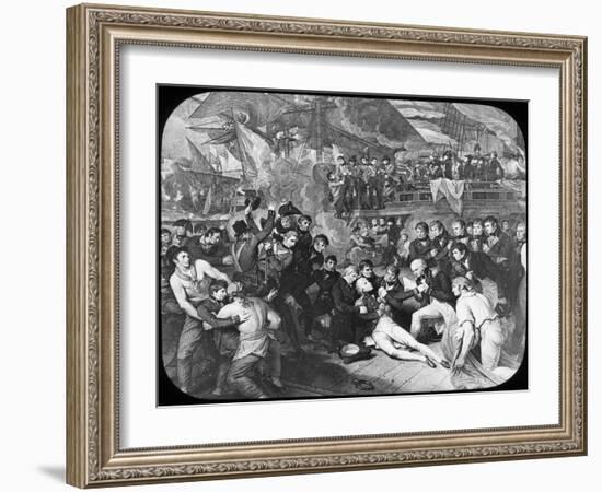 Admiral Lord Nelson Wounded at the Battle of Trafalgar, 1805-Newton & Co-Framed Giclee Print