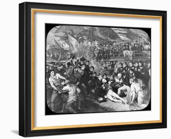 Admiral Lord Nelson Wounded at the Battle of Trafalgar, 1805-Newton & Co-Framed Giclee Print