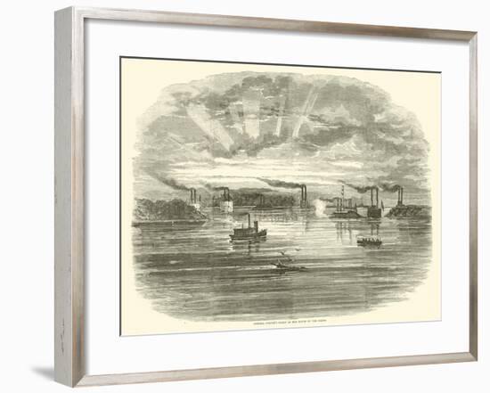 Admiral Porter's Fleet at the Mouth of the Yazoo, December 1862-null-Framed Giclee Print