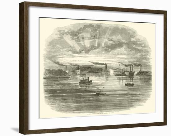 Admiral Porter's Fleet at the Mouth of the Yazoo, December 1862-null-Framed Giclee Print