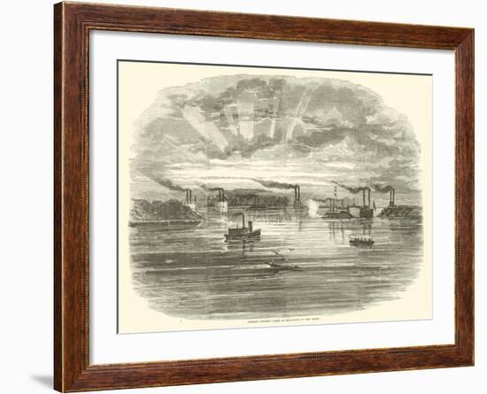 Admiral Porter's Fleet at the Mouth of the Yazoo, December 1862-null-Framed Giclee Print