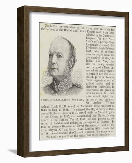 Admiral Sir a W a Hood, New Peer-null-Framed Giclee Print