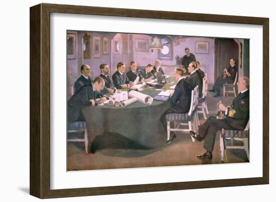 Admiral Sir David Beatty Reads the Terms of the Armistice to the German Delegate-Sir John Lavery-Framed Giclee Print