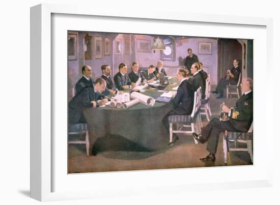 Admiral Sir David Beatty Reads the Terms of the Armistice to the German Delegate-Sir John Lavery-Framed Giclee Print