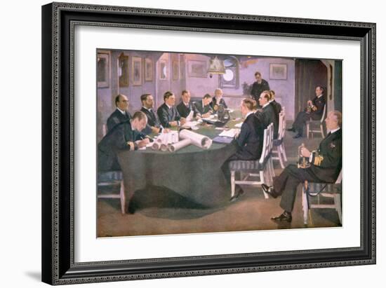 Admiral Sir David Beatty Reads the Terms of the Armistice to the German Delegate-Sir John Lavery-Framed Giclee Print