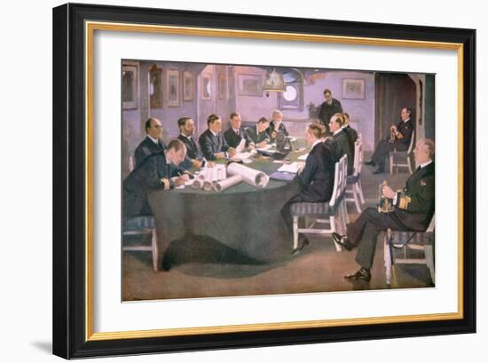 Admiral Sir David Beatty Reads the Terms of the Armistice to the German Delegate-Sir John Lavery-Framed Giclee Print