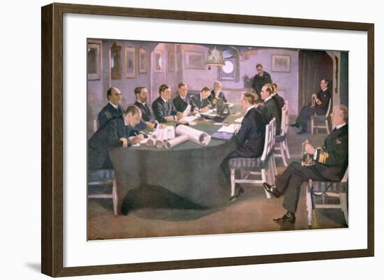 Admiral Sir David Beatty Reads the Terms of the Armistice to the German Delegate-Sir John Lavery-Framed Giclee Print