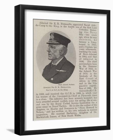 Admiral Sir E R Fremantle, Naval Adc to the King-null-Framed Giclee Print