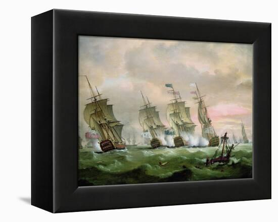 Admiral Sir Edward Hawke Defeating Admiral M. De Conflans in the Bay of Biscay-Thomas Luny-Framed Premier Image Canvas