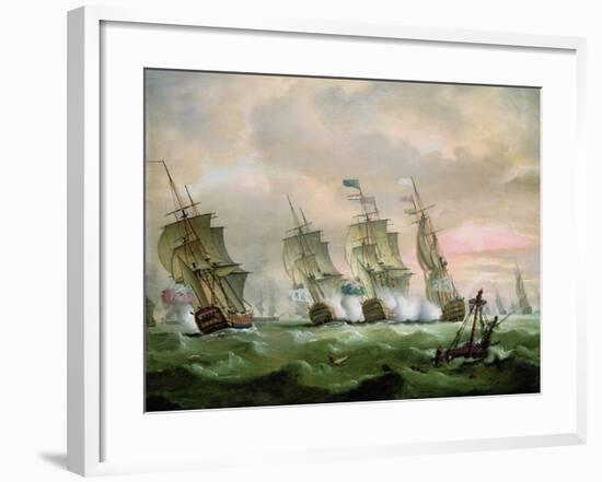 Admiral Sir Edward Hawke Defeating Admiral M. De Conflans in the Bay of Biscay-Thomas Luny-Framed Giclee Print