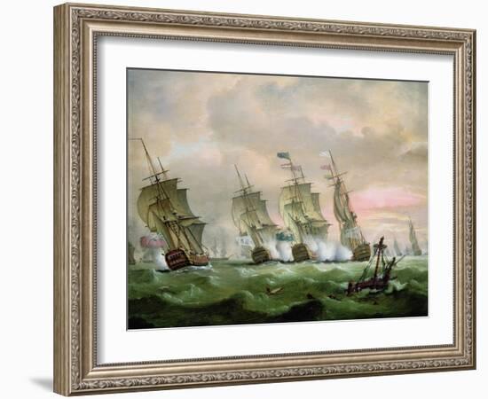 Admiral Sir Edward Hawke Defeating Admiral M. De Conflans in the Bay of Biscay-Thomas Luny-Framed Giclee Print