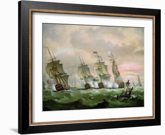 Admiral Sir Edward Hawke Defeating Admiral M. De Conflans in the Bay of Biscay-Thomas Luny-Framed Giclee Print