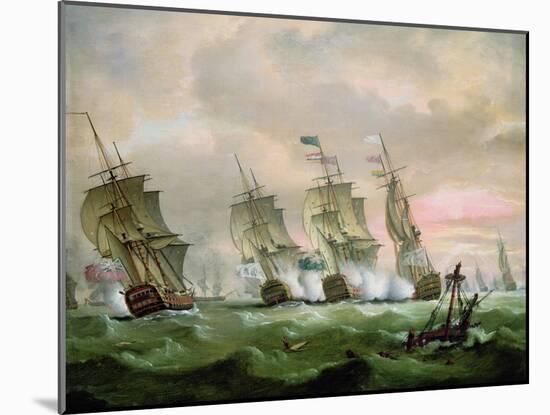 Admiral Sir Edward Hawke Defeating Admiral M. De Conflans in the Bay of Biscay-Thomas Luny-Mounted Giclee Print