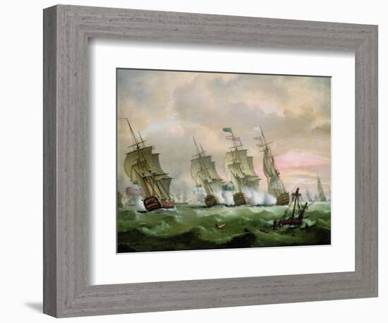 Admiral Sir Edward Hawke Defeating Admiral M. De Conflans in the Bay of Biscay-Thomas Luny-Framed Giclee Print