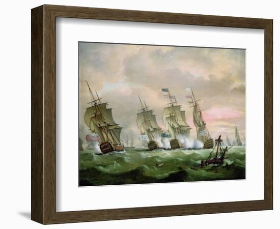 Admiral Sir Edward Hawke Defeating Admiral M. De Conflans in the Bay of Biscay-Thomas Luny-Framed Giclee Print