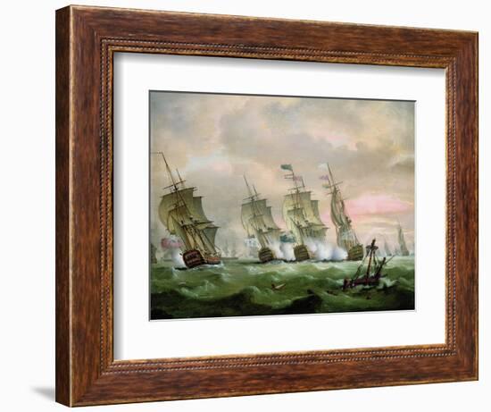 Admiral Sir Edward Hawke Defeating Admiral M. De Conflans in the Bay of Biscay-Thomas Luny-Framed Giclee Print