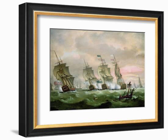 Admiral Sir Edward Hawke Defeating Admiral M. De Conflans in the Bay of Biscay-Thomas Luny-Framed Giclee Print