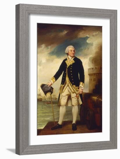 Admiral Sir Francis Geary (1709/10-1796), 1782-83 (Oil on Canvas)-George Romney-Framed Giclee Print