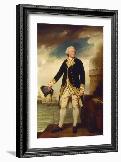 Admiral Sir Francis Geary (1709/10-1796), 1782-83 (Oil on Canvas)-George Romney-Framed Giclee Print