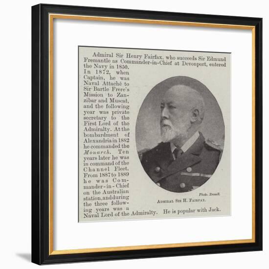 Admiral Sir H Fairfax-null-Framed Giclee Print