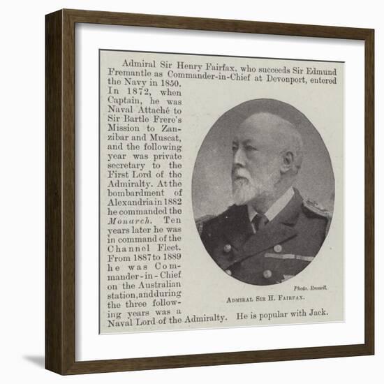 Admiral Sir H Fairfax-null-Framed Giclee Print