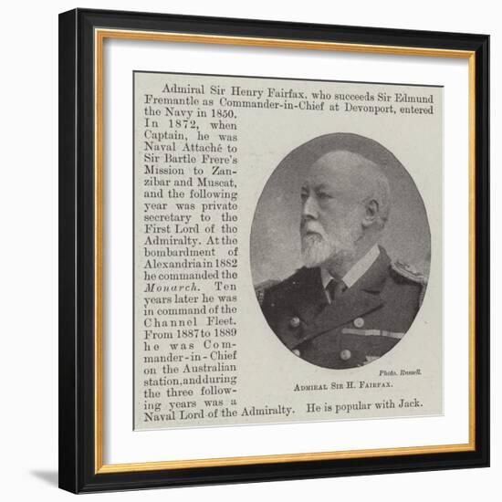 Admiral Sir H Fairfax-null-Framed Giclee Print