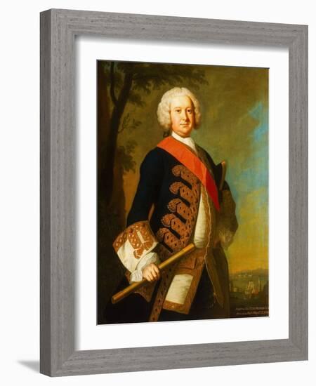 Admiral Sir Peter Warren (1703-1752), 1748-52 (Oil on Canvas)-Thomas Hudson-Framed Giclee Print