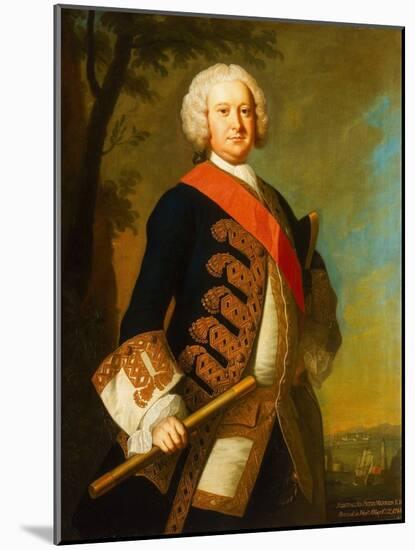Admiral Sir Peter Warren (1703-1752), 1748-52 (Oil on Canvas)-Thomas Hudson-Mounted Giclee Print