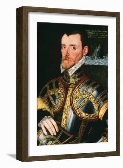 Admiral Sir Richard Hawkins (1532-1595), C.1590 (Oil on Panel)-English School-Framed Giclee Print