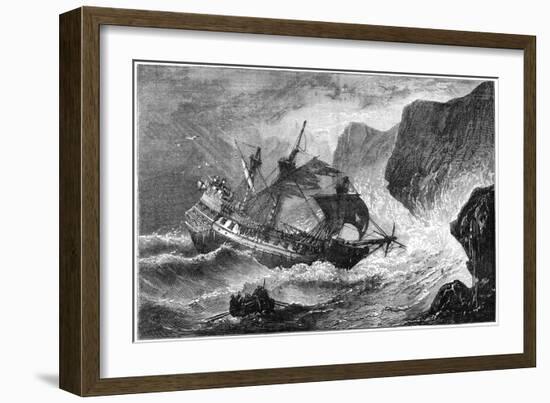 Admiral Somers Runs His Ship Ashore, Bermuda, 1609-null-Framed Giclee Print