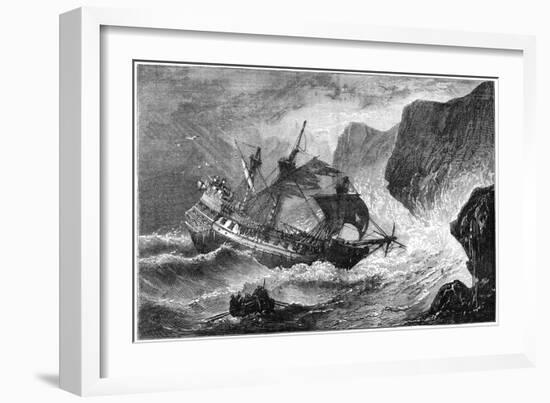 Admiral Somers Runs His Ship Ashore, Bermuda, 1609-null-Framed Giclee Print