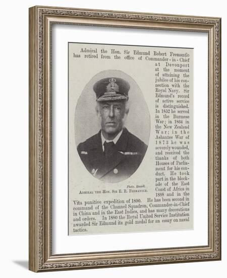 Admiral the Honourable Sir E R Fremantle-null-Framed Giclee Print