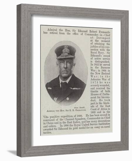 Admiral the Honourable Sir E R Fremantle-null-Framed Giclee Print
