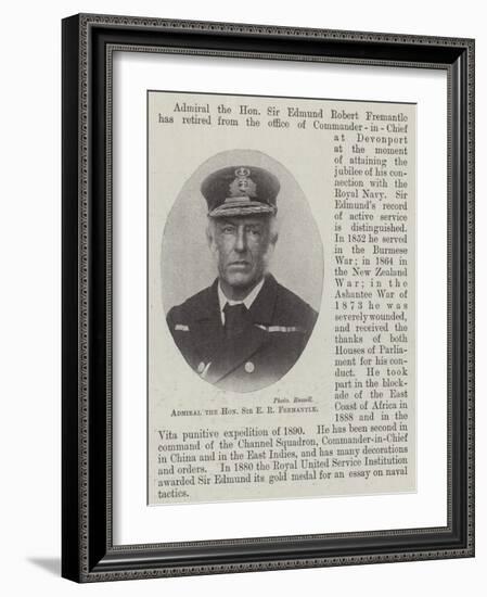 Admiral the Honourable Sir E R Fremantle-null-Framed Giclee Print