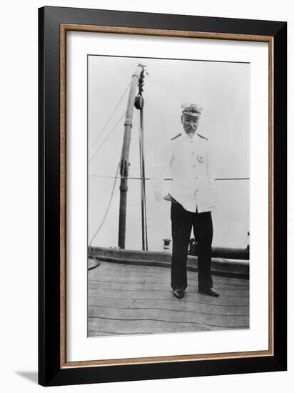 Admiral Togo Heihachiro on Board the Japanese Battleship 'Nuikasa, Early 20th Century-Valerian Gribayedoff-Framed Photographic Print